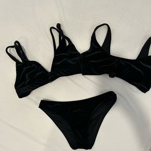 Express black velvet bikini